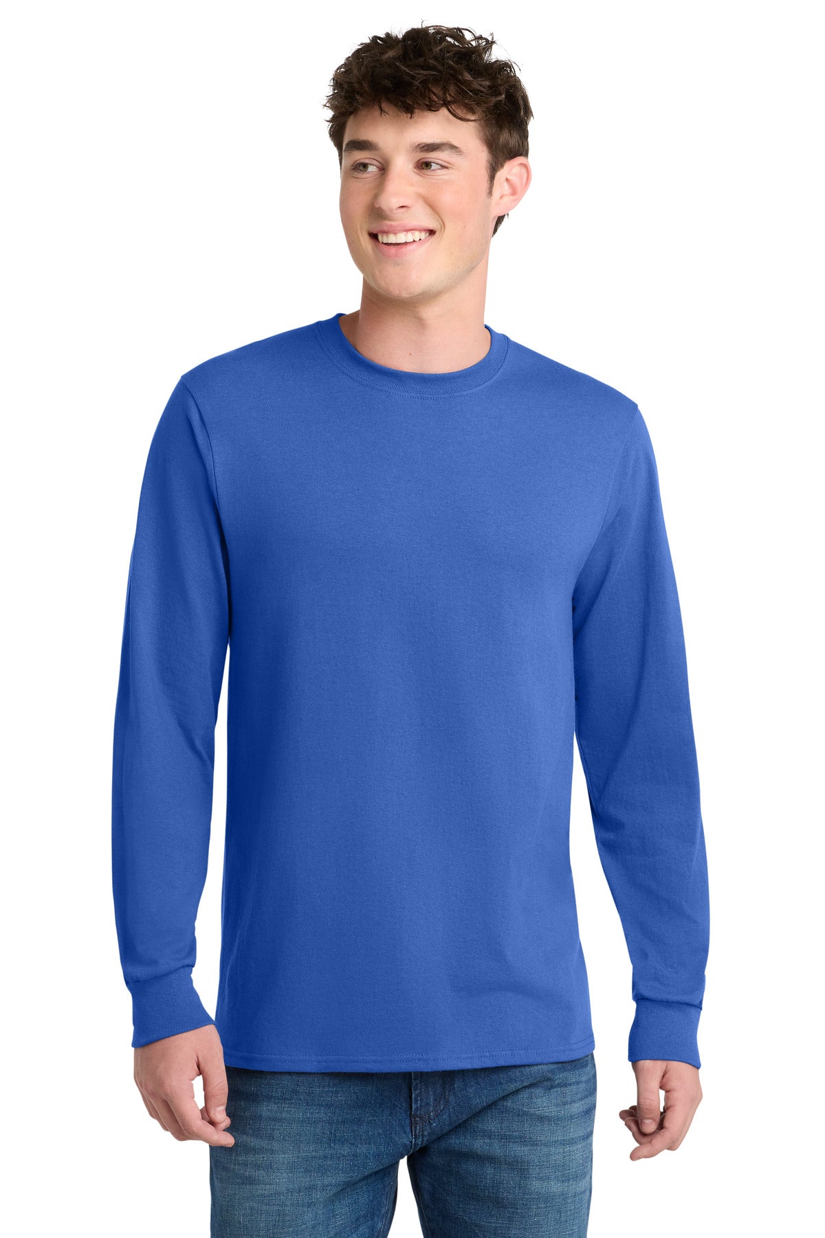 Port & Co Tall Long Sleeve Core Blend Tee. PC55LST in Royal