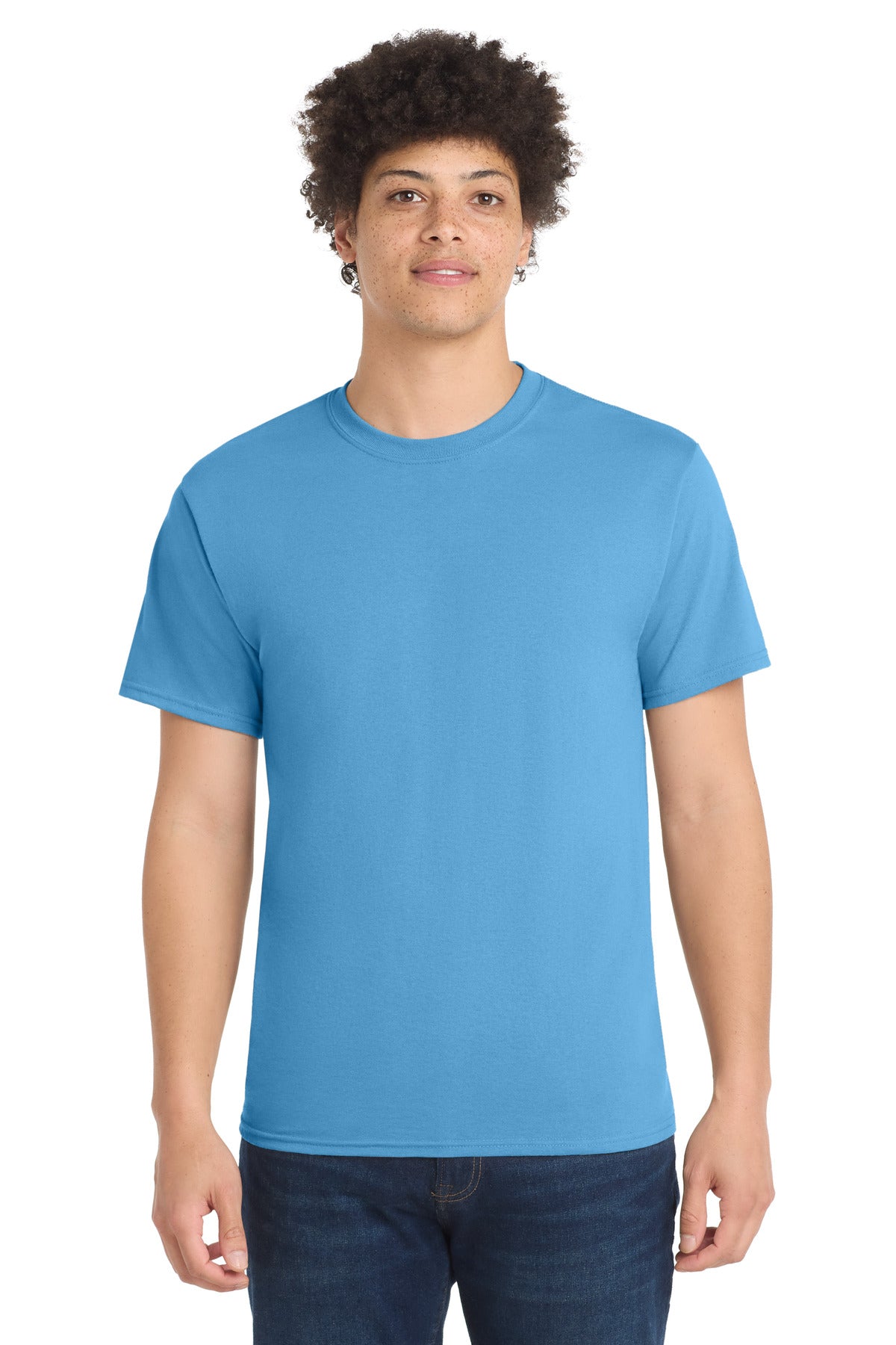 Port & Co Tall Core Blend Tee. PC55T in Aquatic Blue