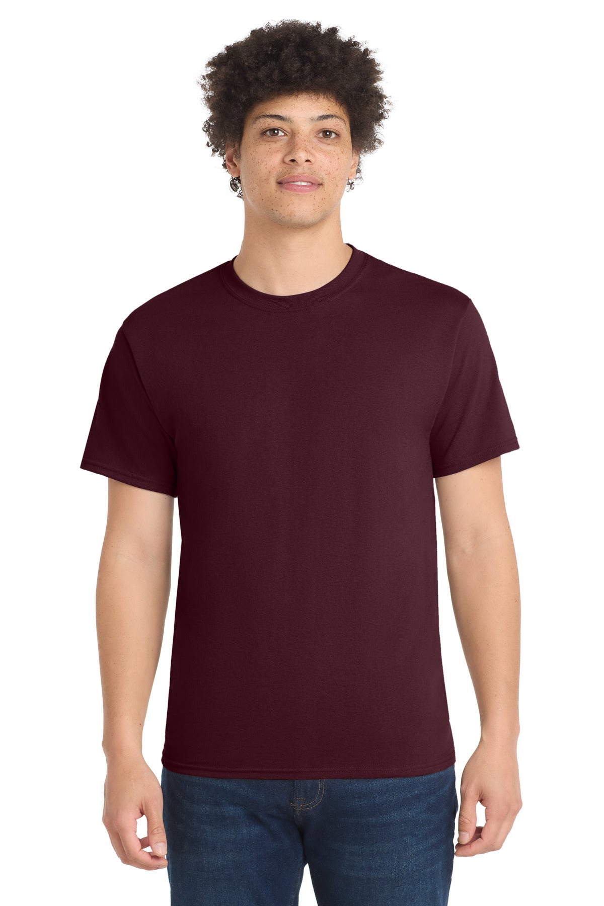 Port & Co Tall Core Blend Tee. PC55T in Athletic Maroon