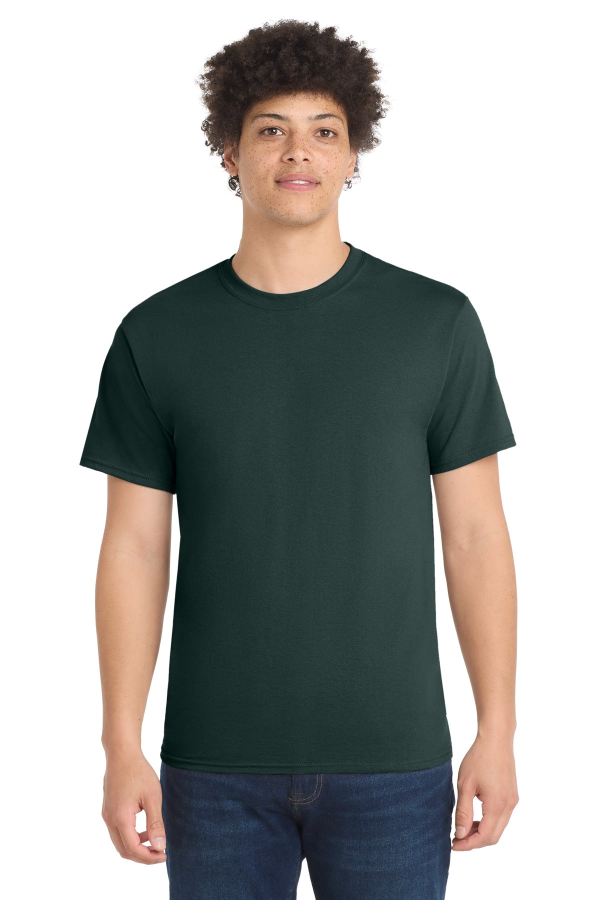Port & Co Tall Core Blend Tee. PC55T in Dark Green