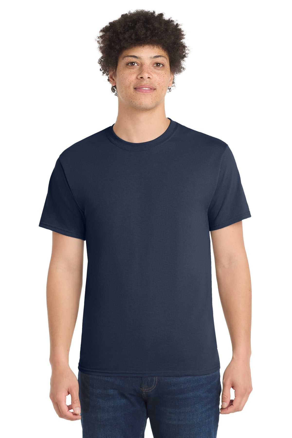 Port & Co Tall Core Blend Tee. PC55T in Navy