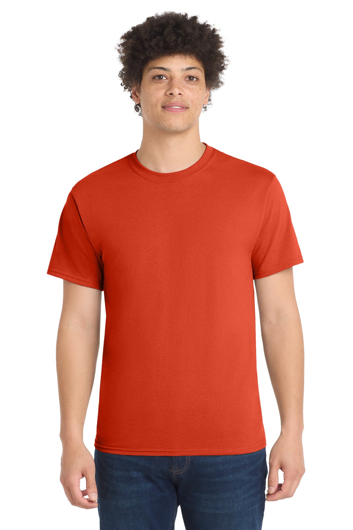 Port & Co Tall Core Blend Tee. PC55T in Orange