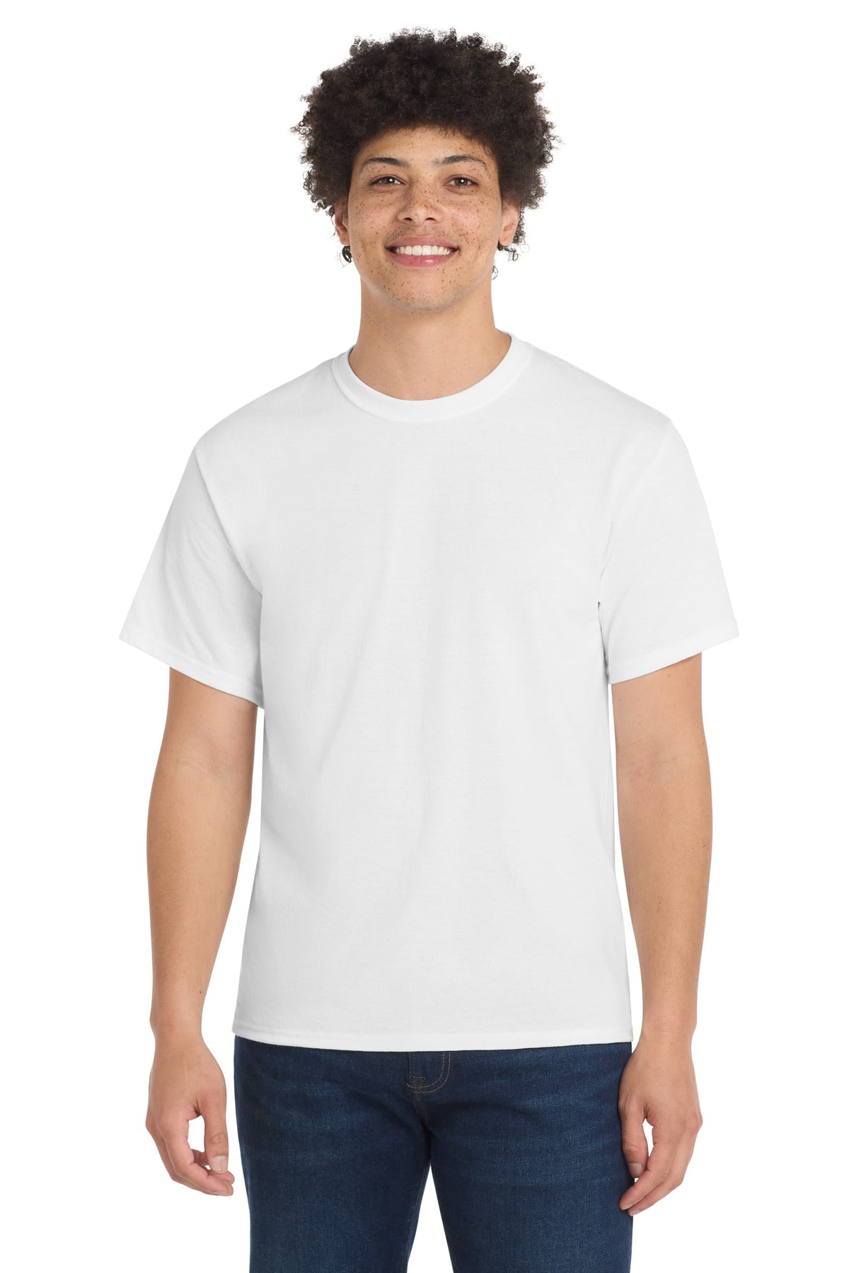 Port & Co Tall Core Blend Tee. PC55T in White
