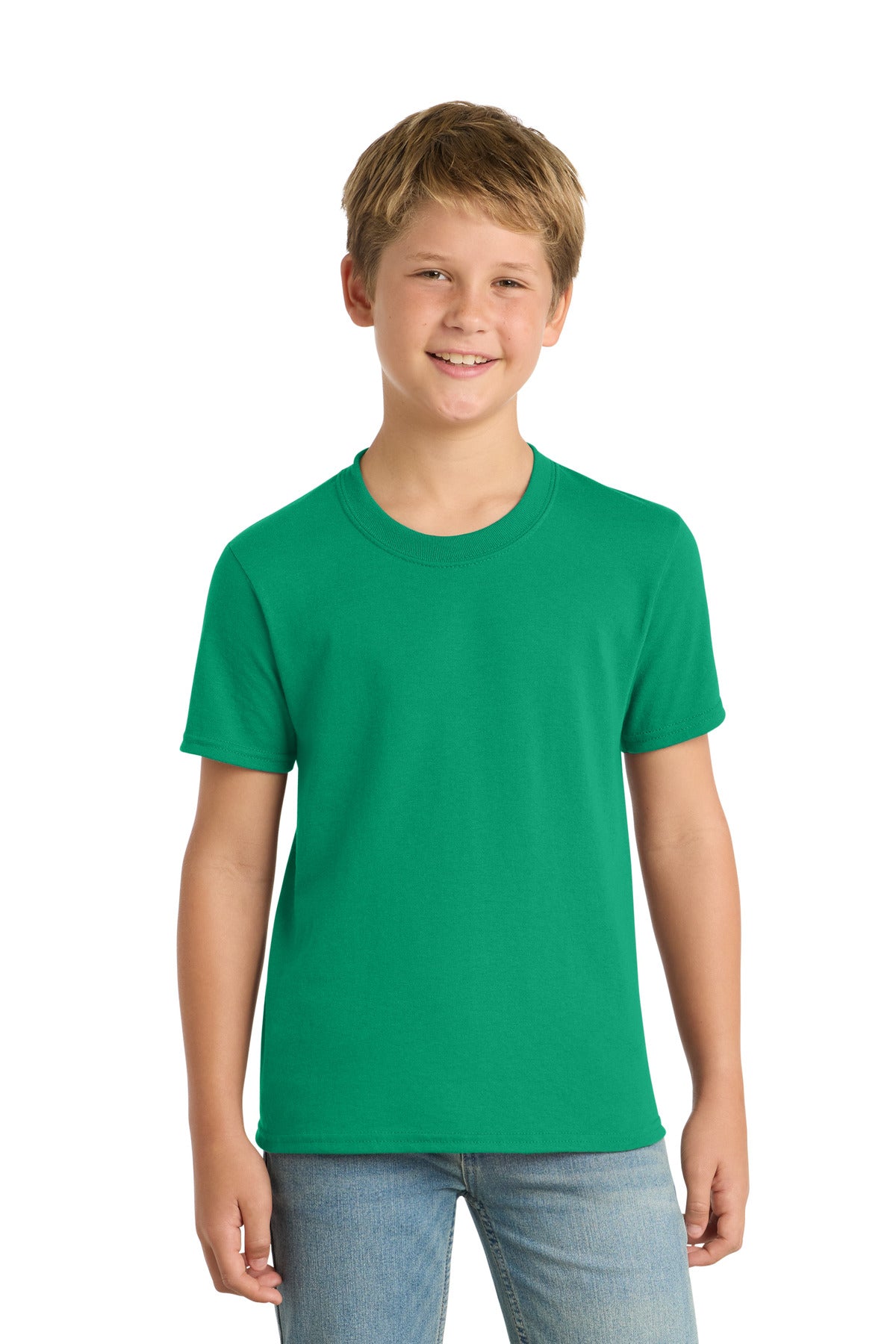 Port & Co Youth Core Blend Tee.  PC55Y in Kelly