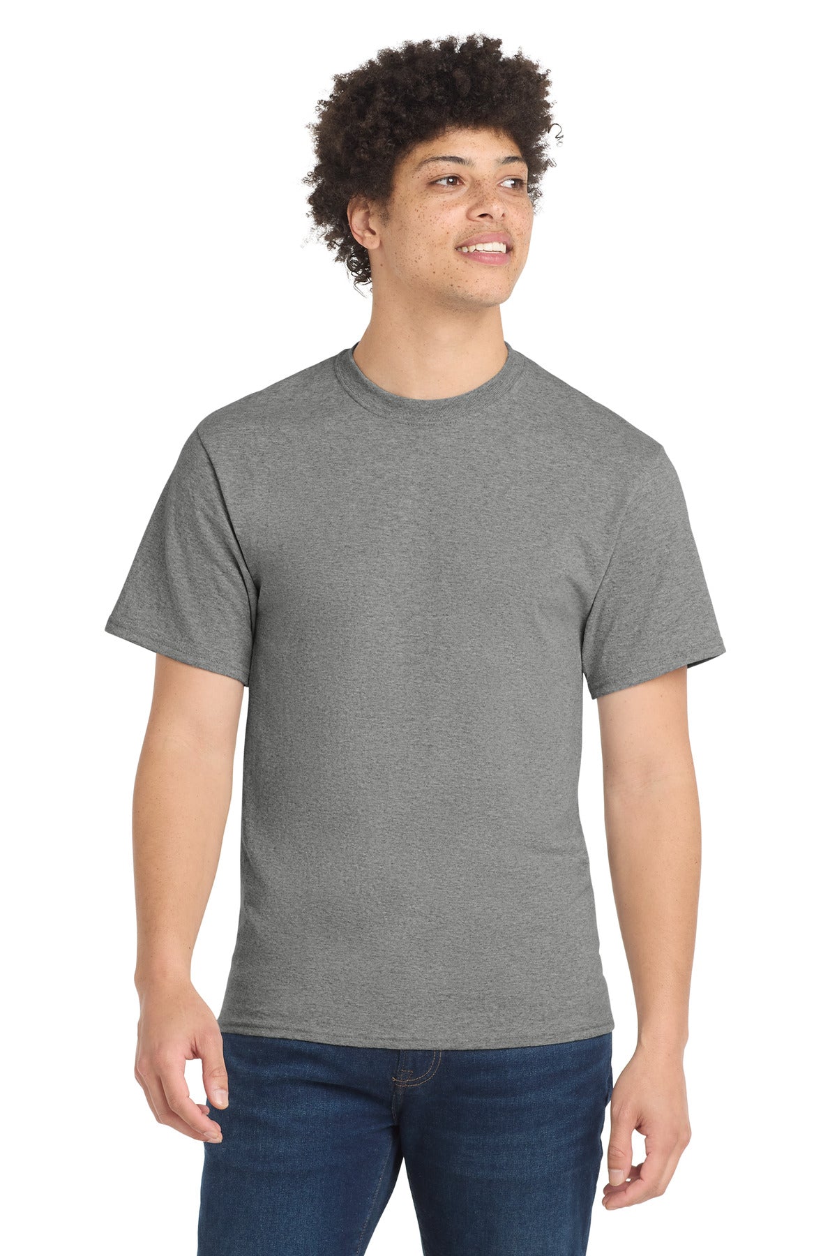 Port & Co Core Blend Tee.  PC55 in Athletic Heather