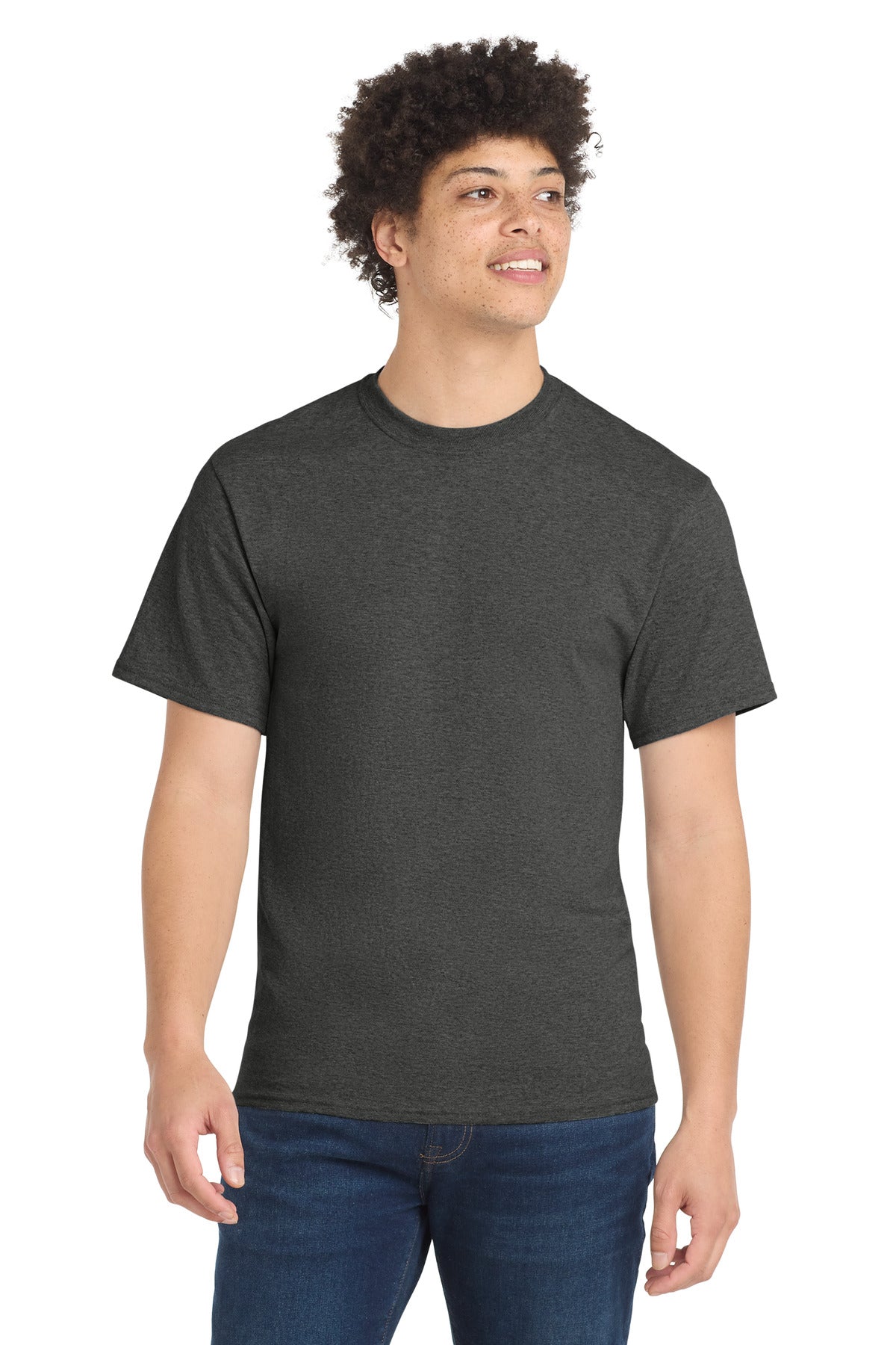 Port & Co Core Blend Tee.  PC55 in Black Heather
