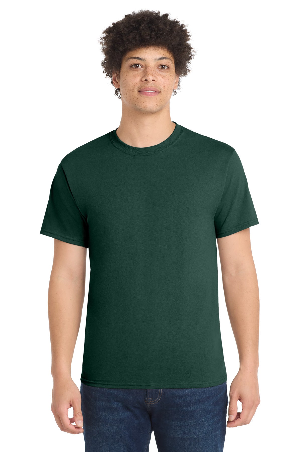Port & Co Core Blend Tee.  PC55 in Dark Green