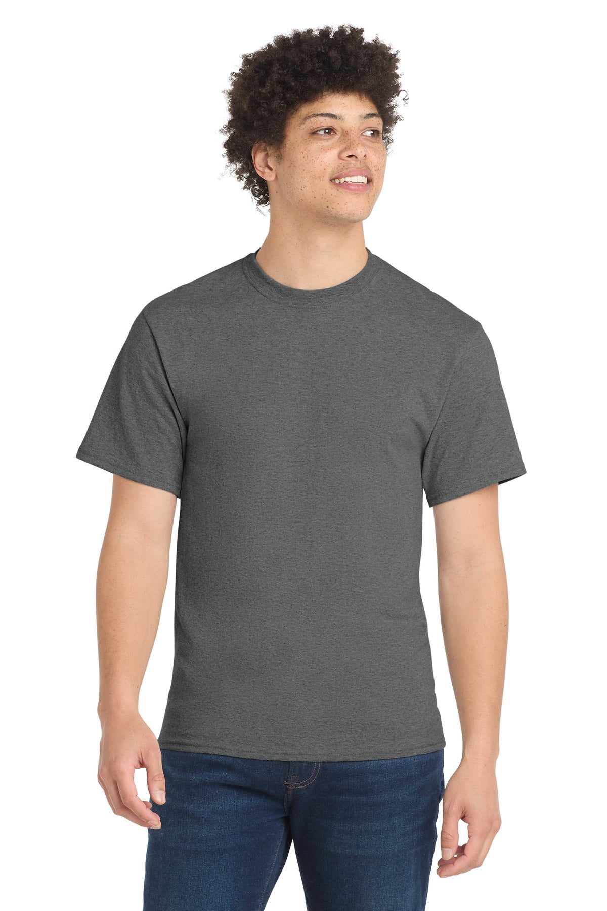 Port & Co Core Blend Tee.  PC55 in Graphite Heather