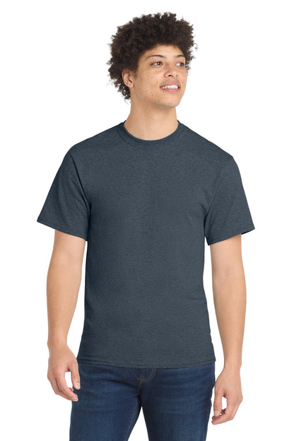 Port & Co Core Blend Tee.  PC55 in Heather Navy