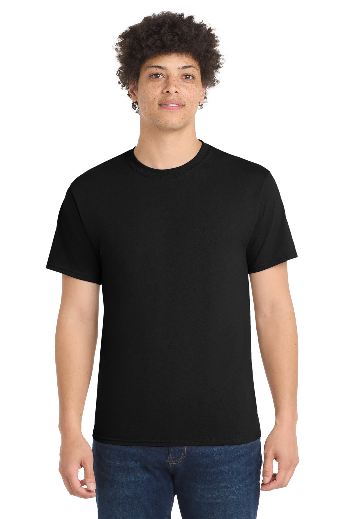 Port & Co Core Blend Tee.  PC55 in Jet Black