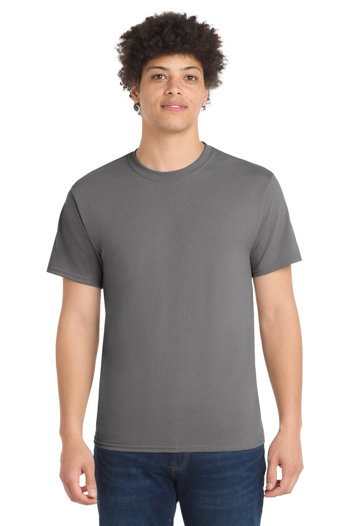 Port & Co Core Blend Tee.  PC55 in Medium Grey