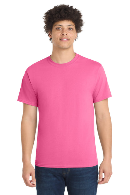 Port & Co Core Blend Tee.  PC55 in Neon Pink