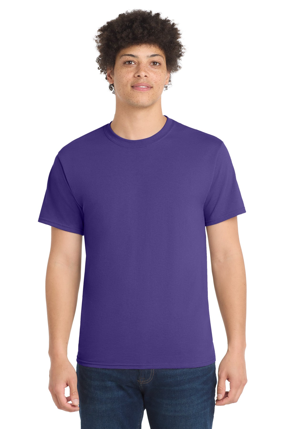 Port & Co Core Blend Tee.  PC55 in Purple