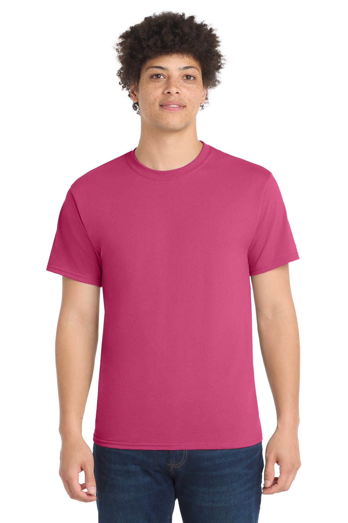 Port & Co Core Blend Tee.  PC55 in Sangria