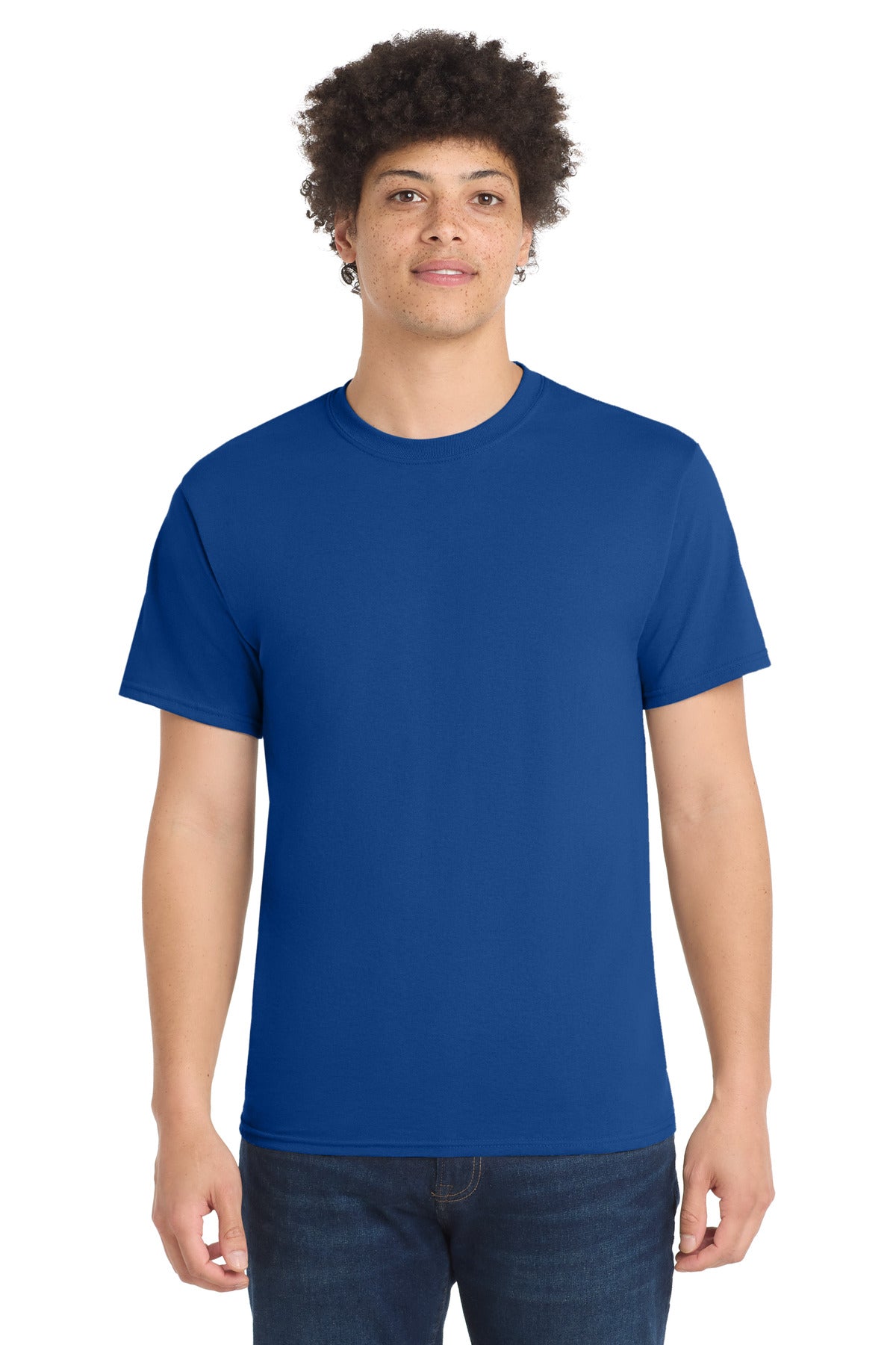 Port & Co Core Blend Tee.  PC55 in True Royal