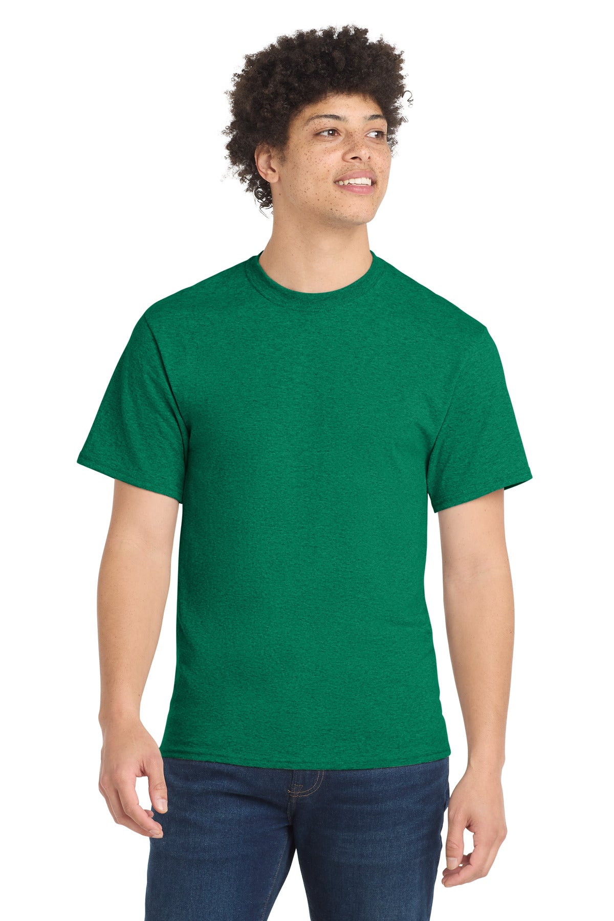 Port & Co Core Blend Tee.  PC55 in Vintage Kelly