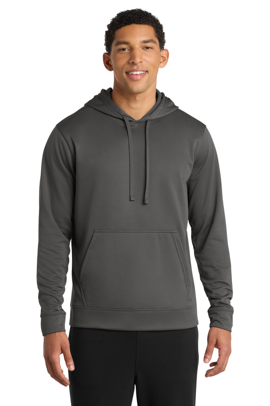 Port & Co Performance Fleece Pullover Hooded Sweatshirt. PC590H in Charcoal