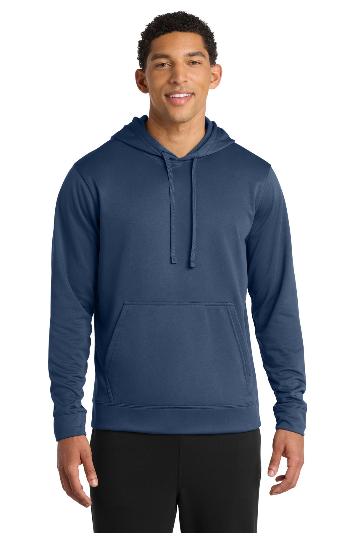 Port & Co Performance Fleece Pullover Hooded Sweatshirt. PC590H in Deep Navy