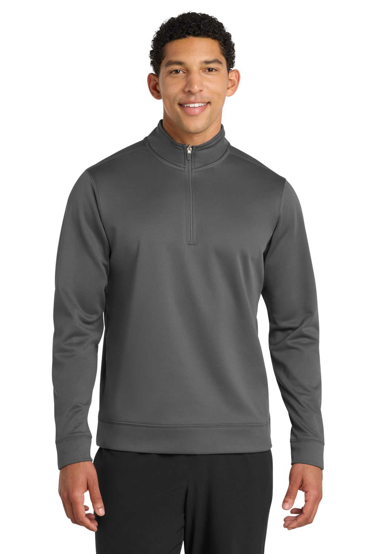 Port & Co Performance Fleece 1/4-Zip Pullover Sweatshirt. PC590Q in Charcoal