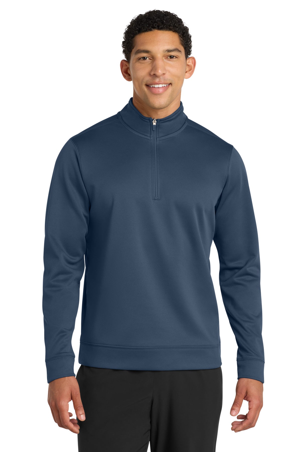 Port & Co Performance Fleece 1/4-Zip Pullover Sweatshirt. PC590Q in Deep Navy