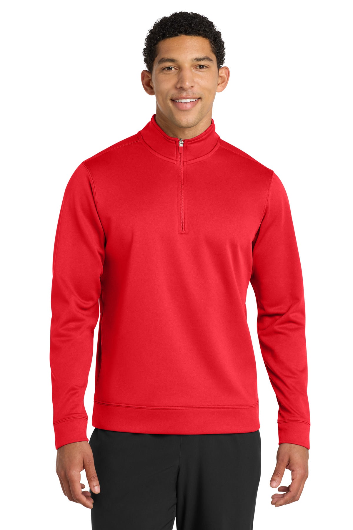 Port & Co Performance Fleece 1/4-Zip Pullover Sweatshirt. PC590Q in Red