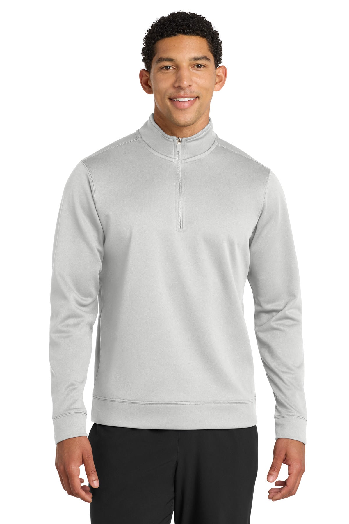 Port & Co Performance Fleece 1/4-Zip Pullover Sweatshirt. PC590Q in Silver