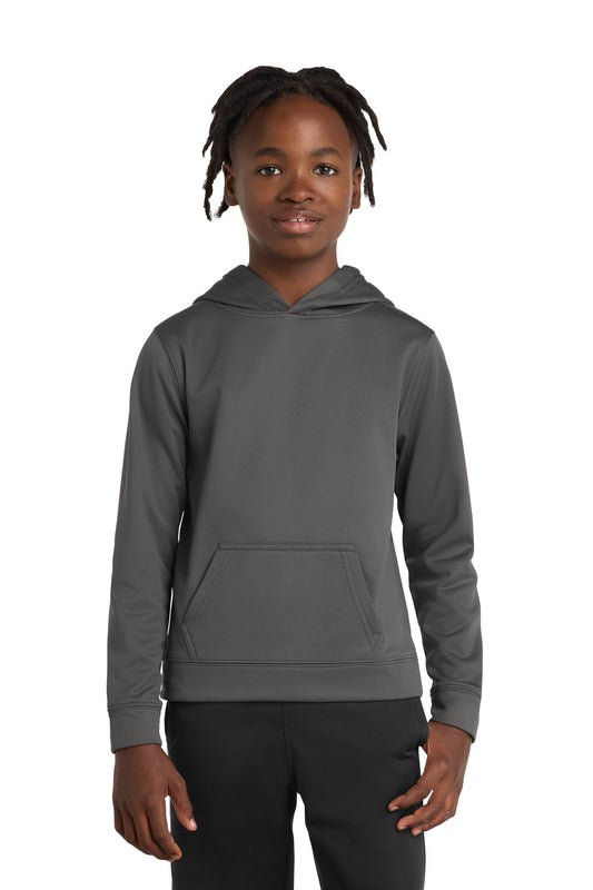 Port & Co Youth Performance Fleece Pullover Hooded Sweatshirt. PC590YH in Charcoal