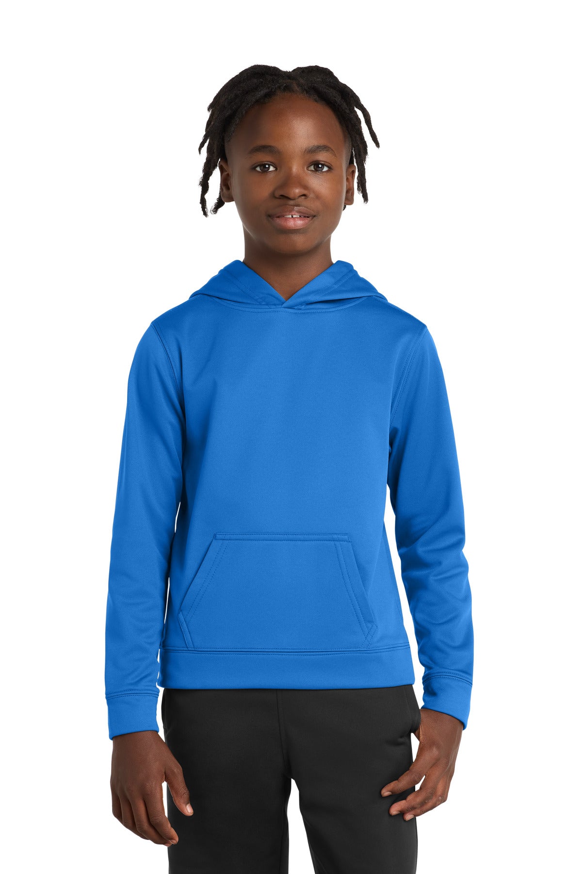 Port & Co Youth Performance Fleece Pullover Hooded Sweatshirt. PC590YH in Royal