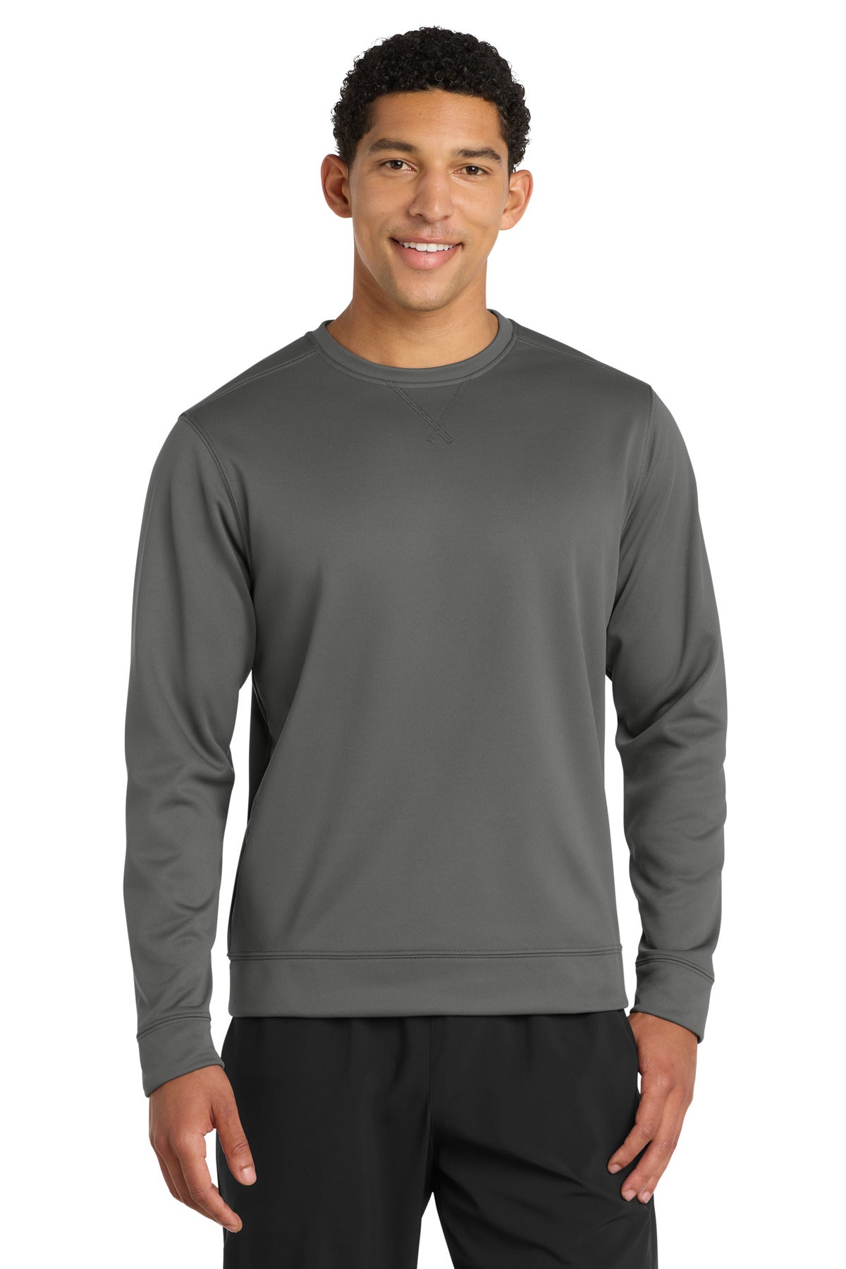 Port & Co Performance Fleece Crewneck Sweatshirt. PC590 in Charcoal