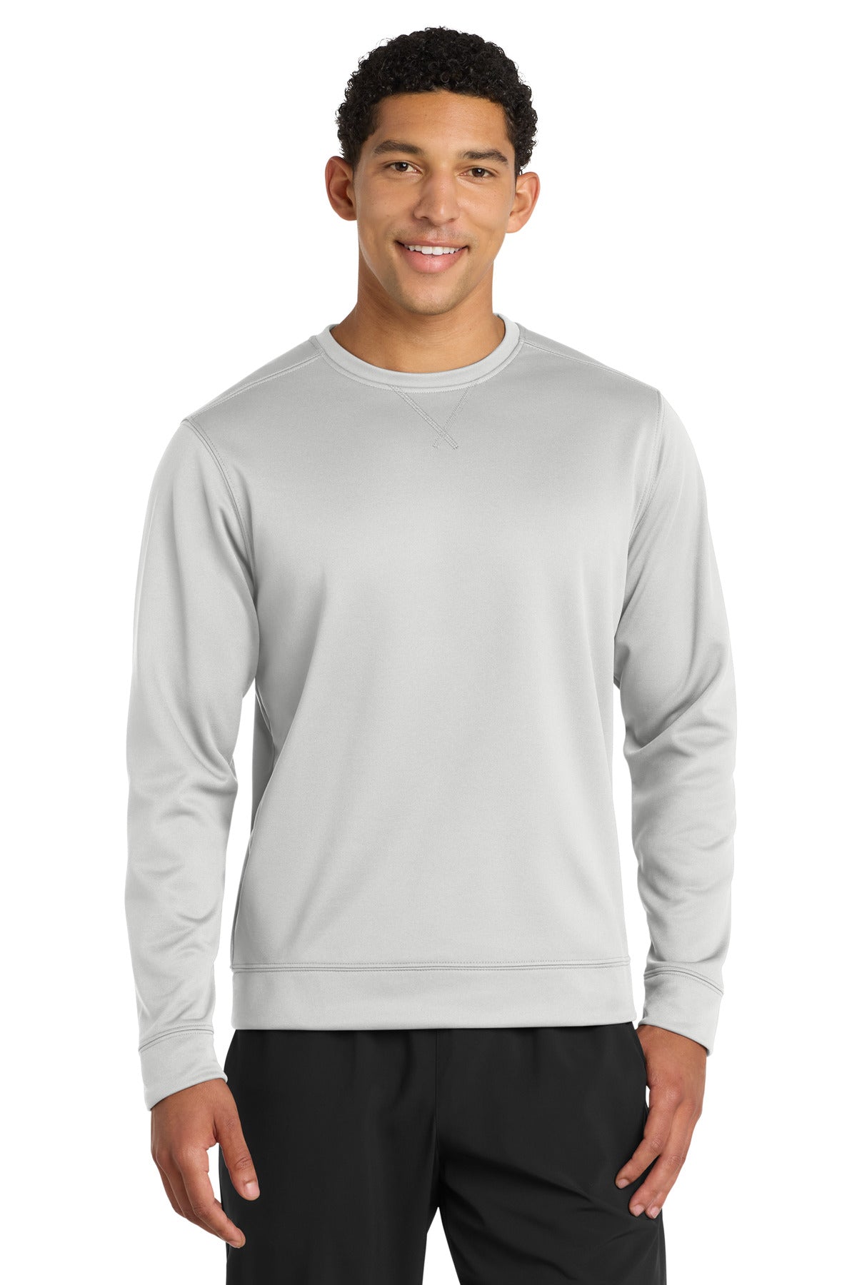 Port & Co Performance Fleece Crewneck Sweatshirt. PC590 in Silver