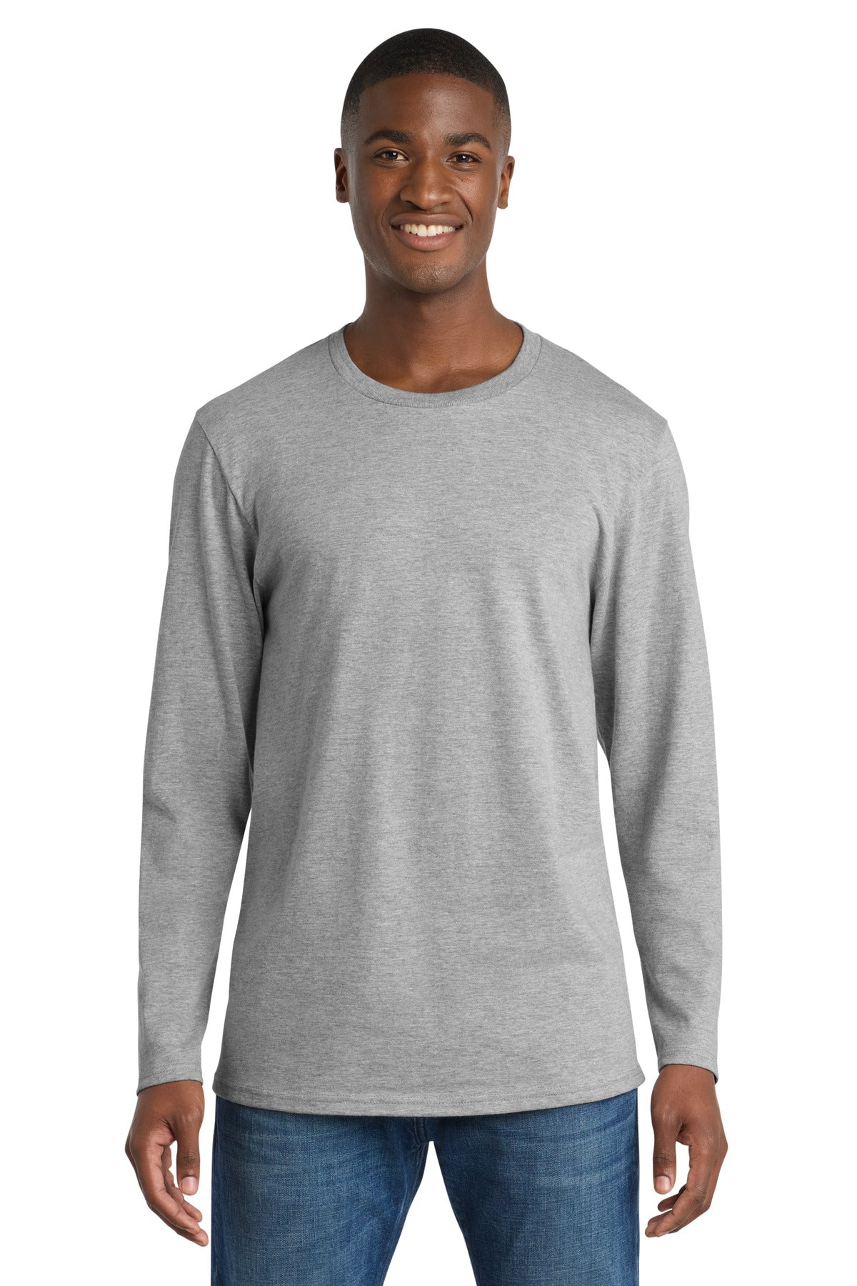 Port & Co Long Sleeve Bouncer Tee PC600LS in Athletic Heather