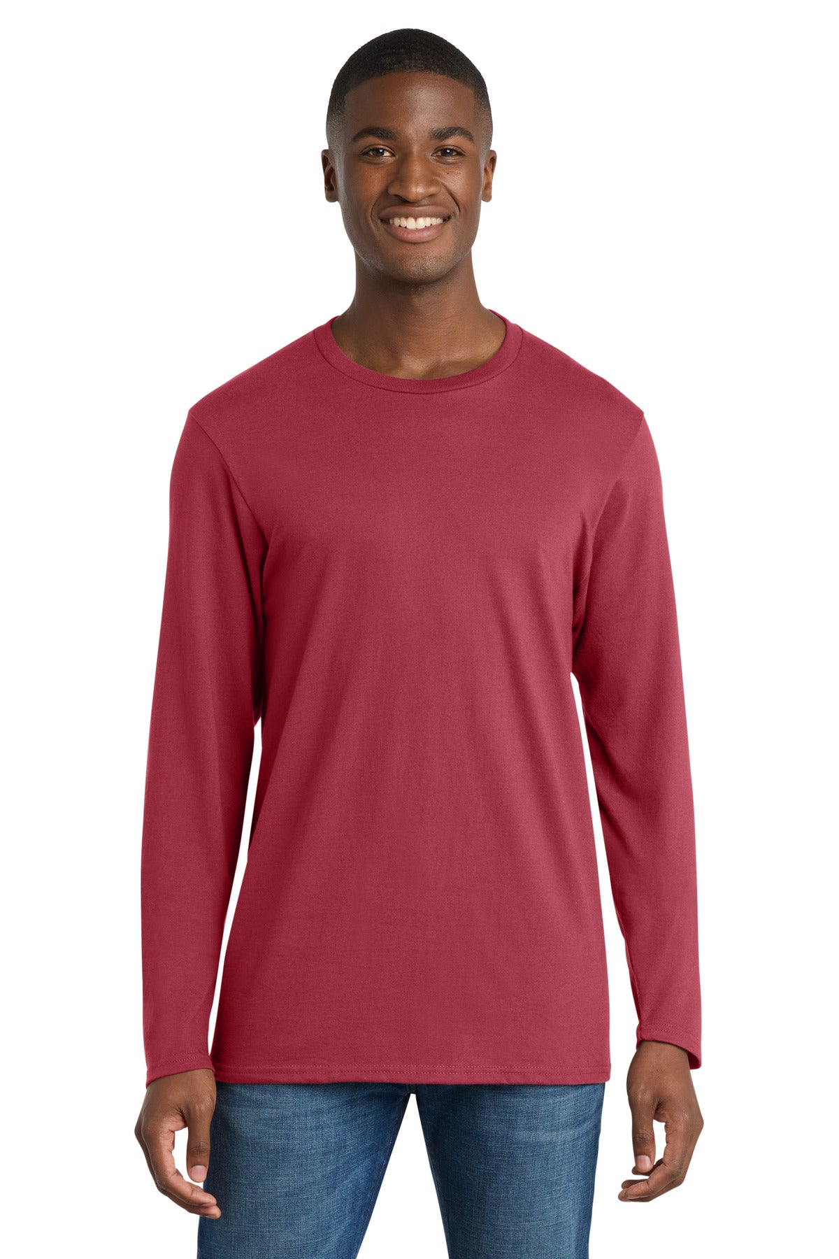 Port & Co Long Sleeve Bouncer Tee PC600LS in Rich Red