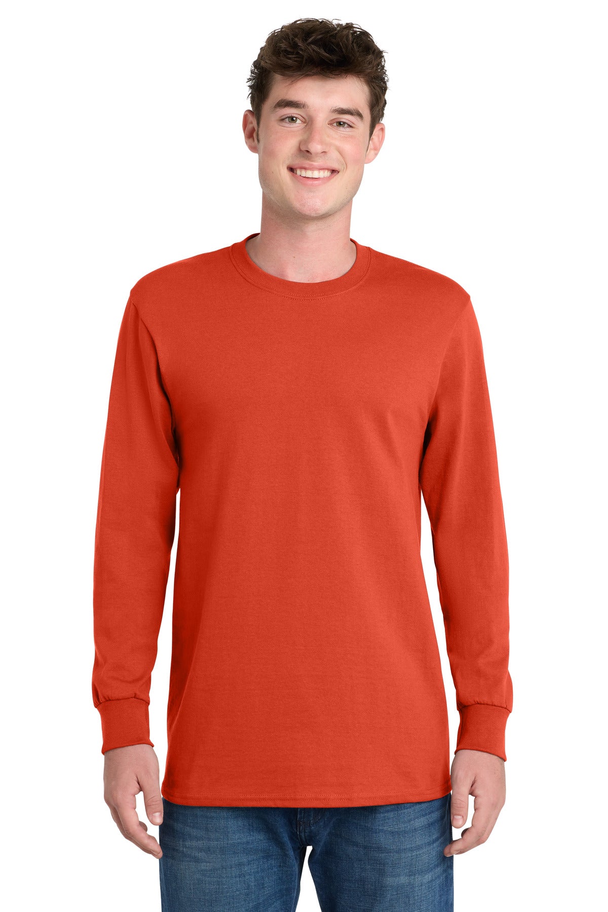 Port & Co Tall Long Sleeve Essential Tee. PC61LST in Orange