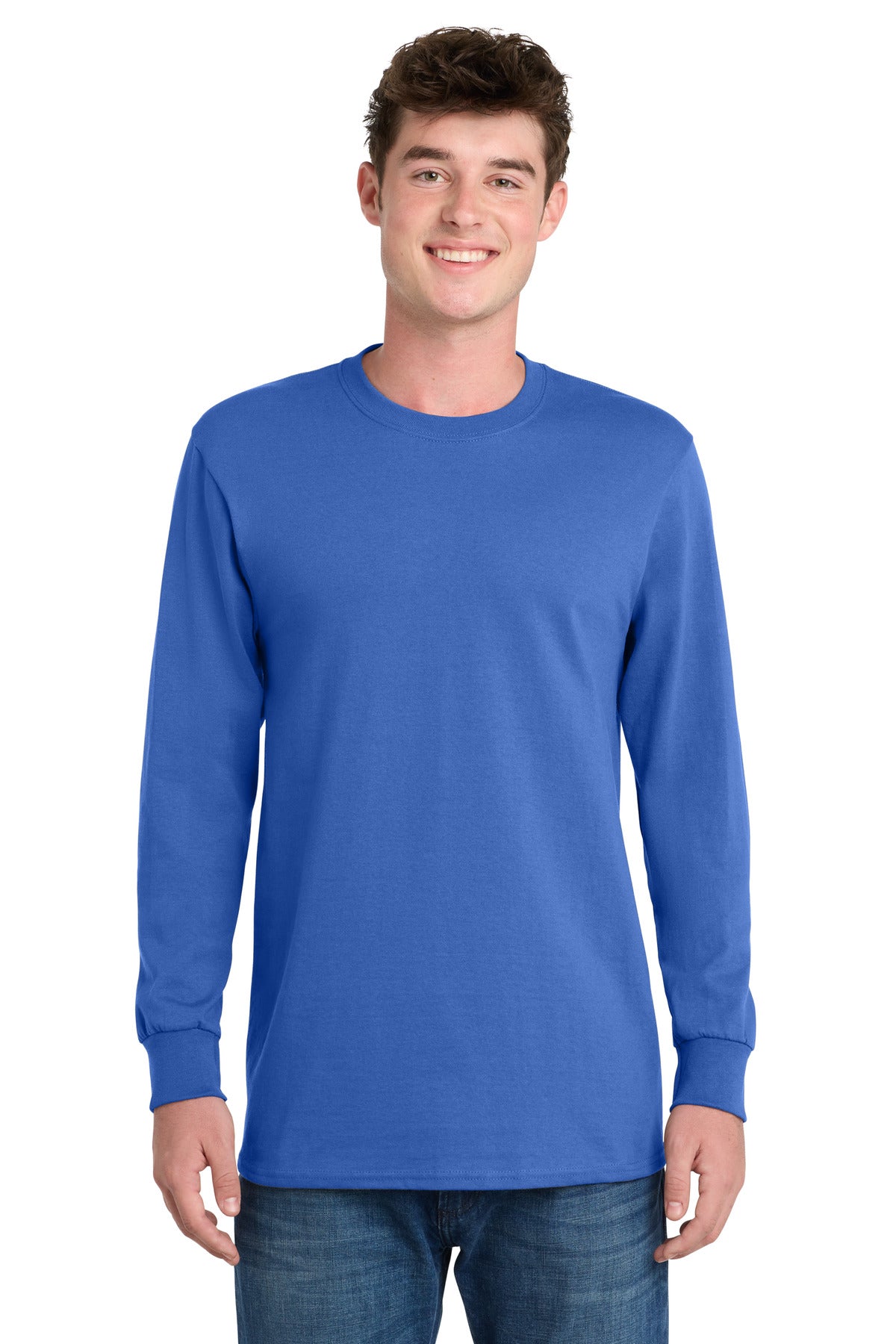 Port & Co Long Sleeve Essential Tee. PC61LS in Royal