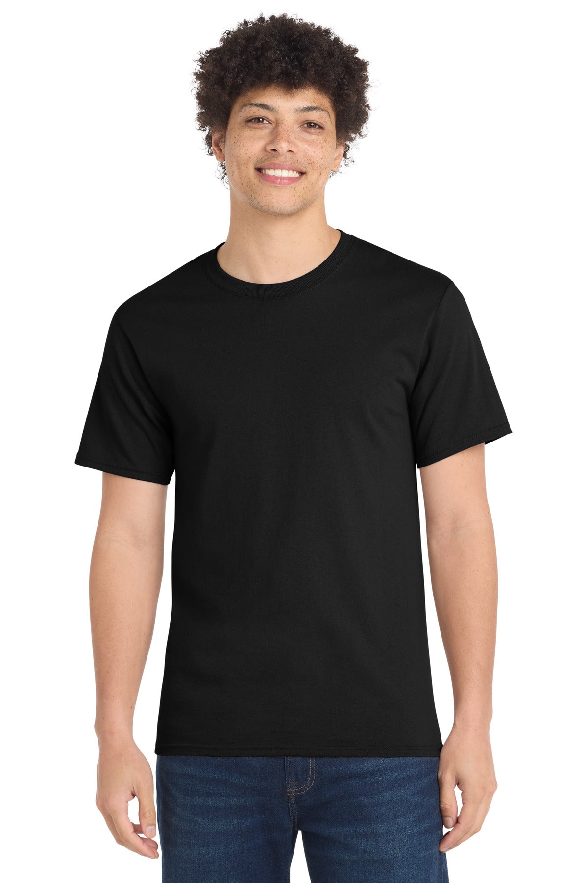 Port & Co Tall Essential Tee.  PC61T in Jet Black
