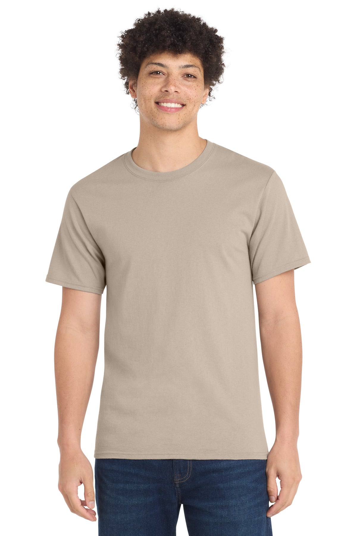 Port & Co Tall Essential Tee.  PC61T in Light Sand
