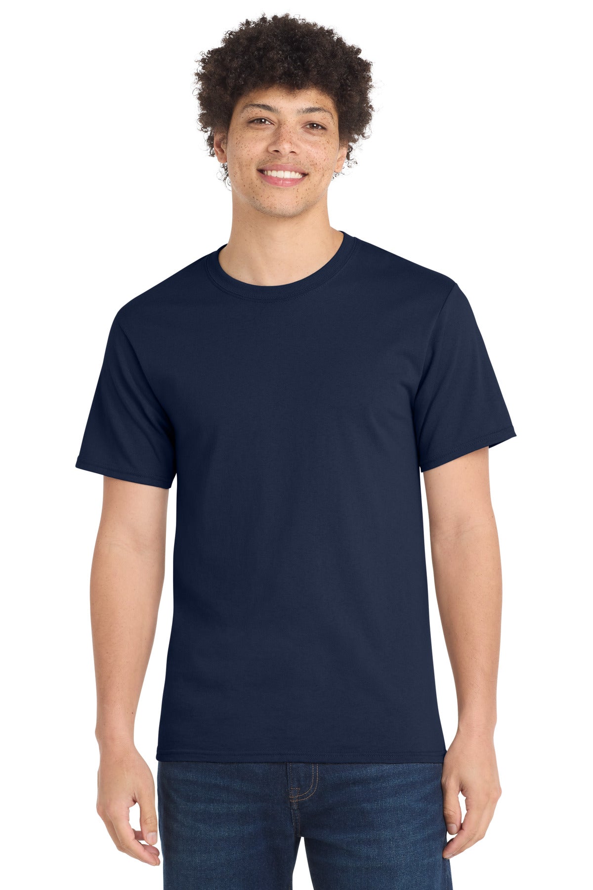 Port & Co Tall Essential Tee.  PC61T in Navy