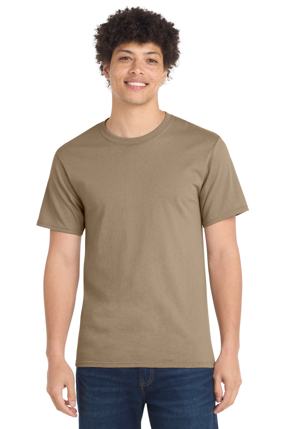 Port & Co Tall Essential Tee.  PC61T in Sand