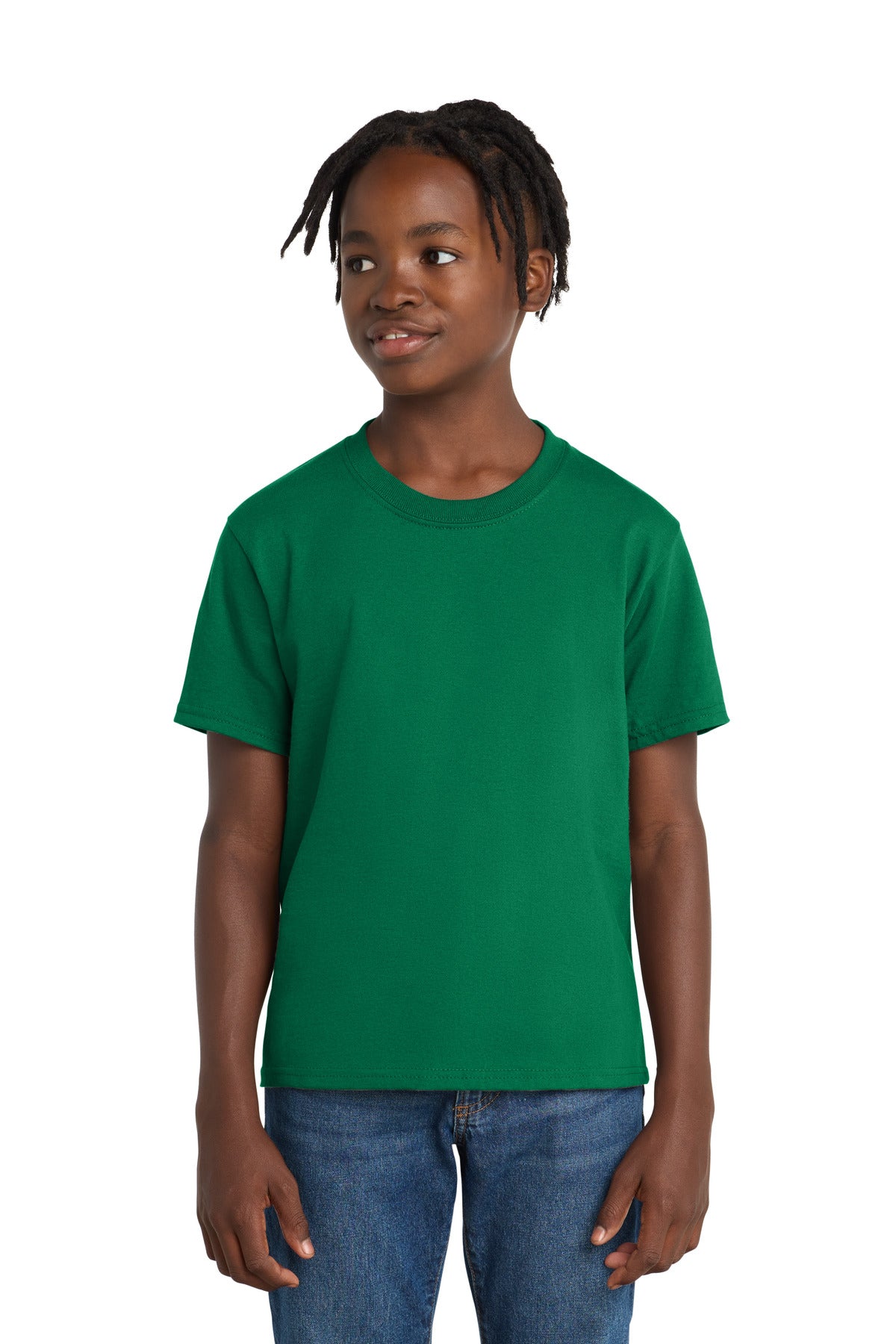 Port & Co Youth Essential Tee. PC61Y in Kelly
