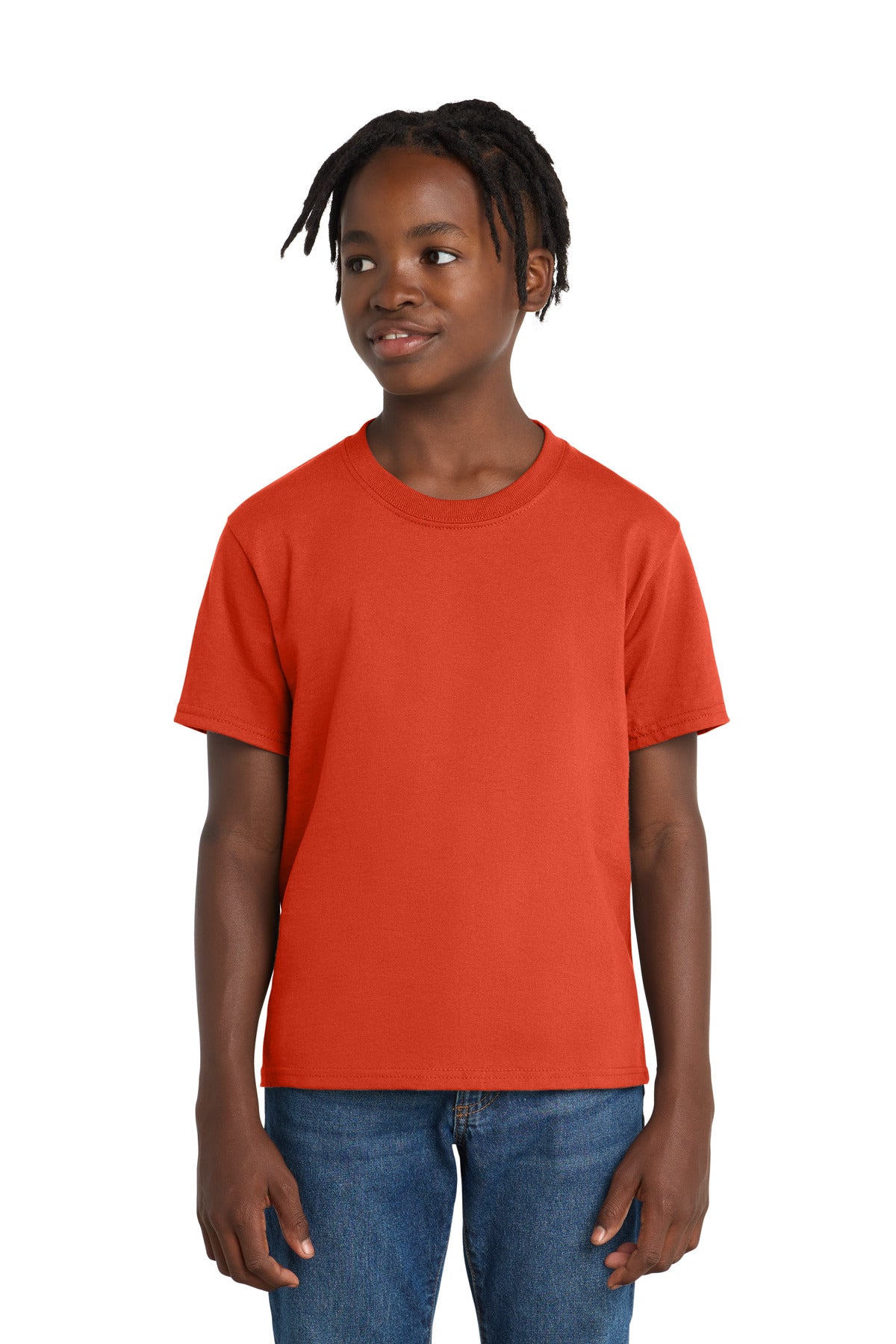 Port & Co Youth Essential Tee. PC61Y in Orange