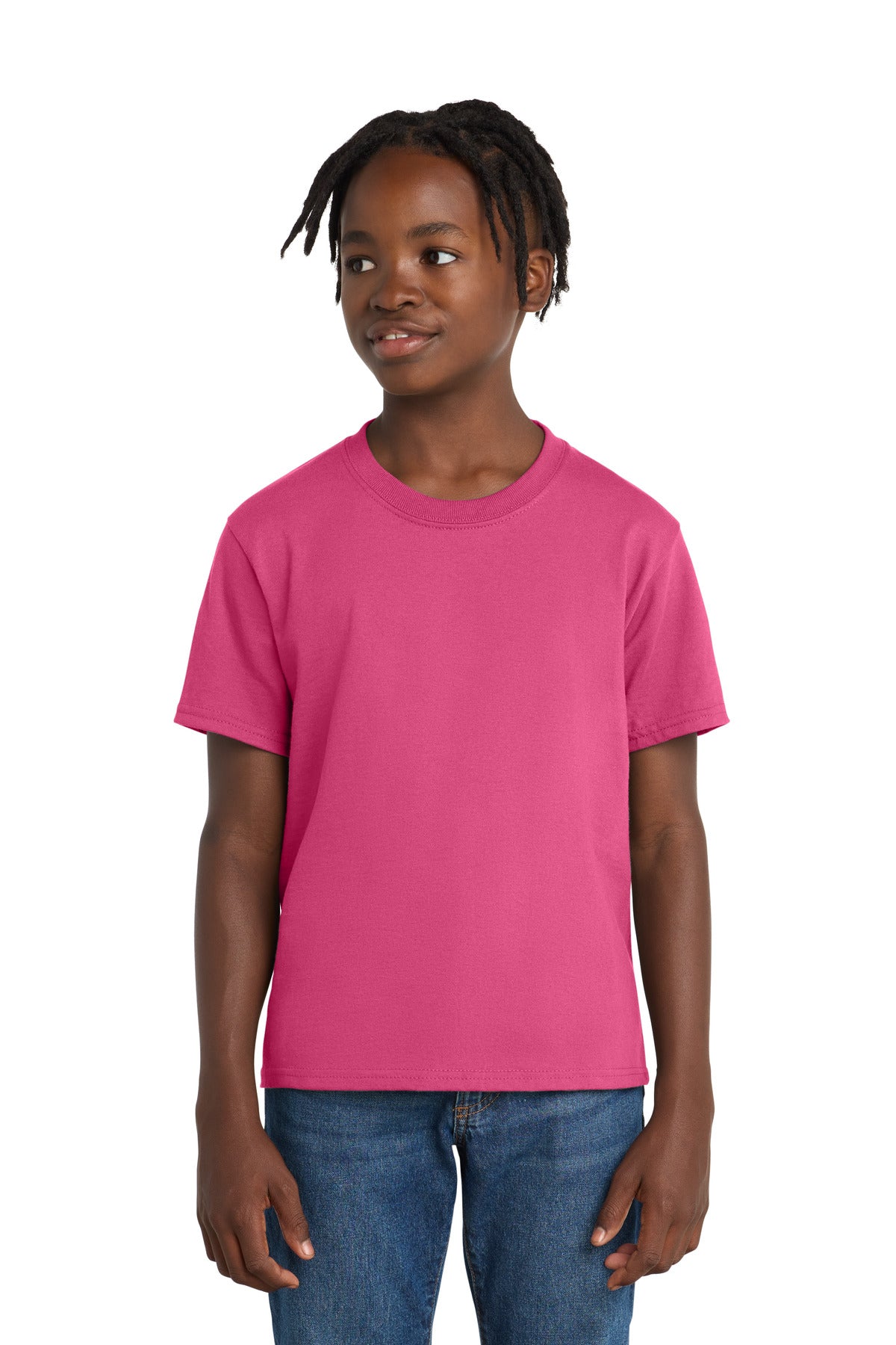 Port & Co Youth Essential Tee. PC61Y in Sangria