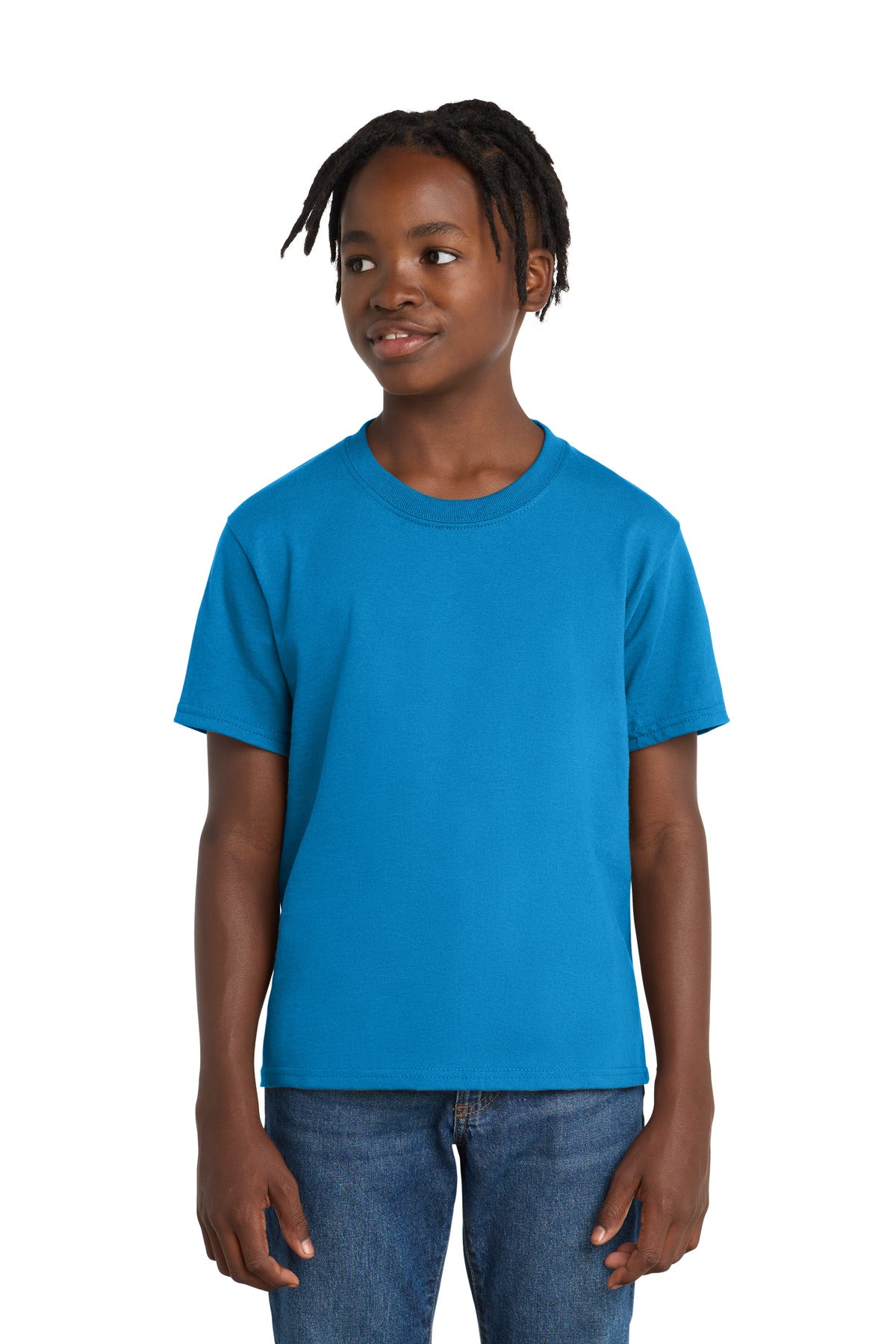 Port & Co Youth Essential Tee. PC61Y in Sapphire