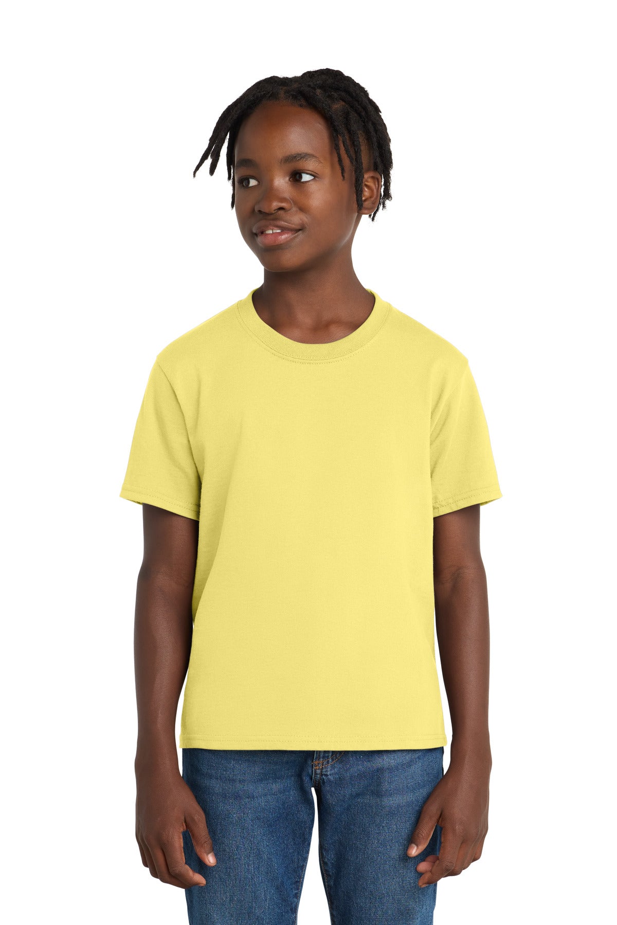 Port & Co Youth Essential Tee. PC61Y in Yellow