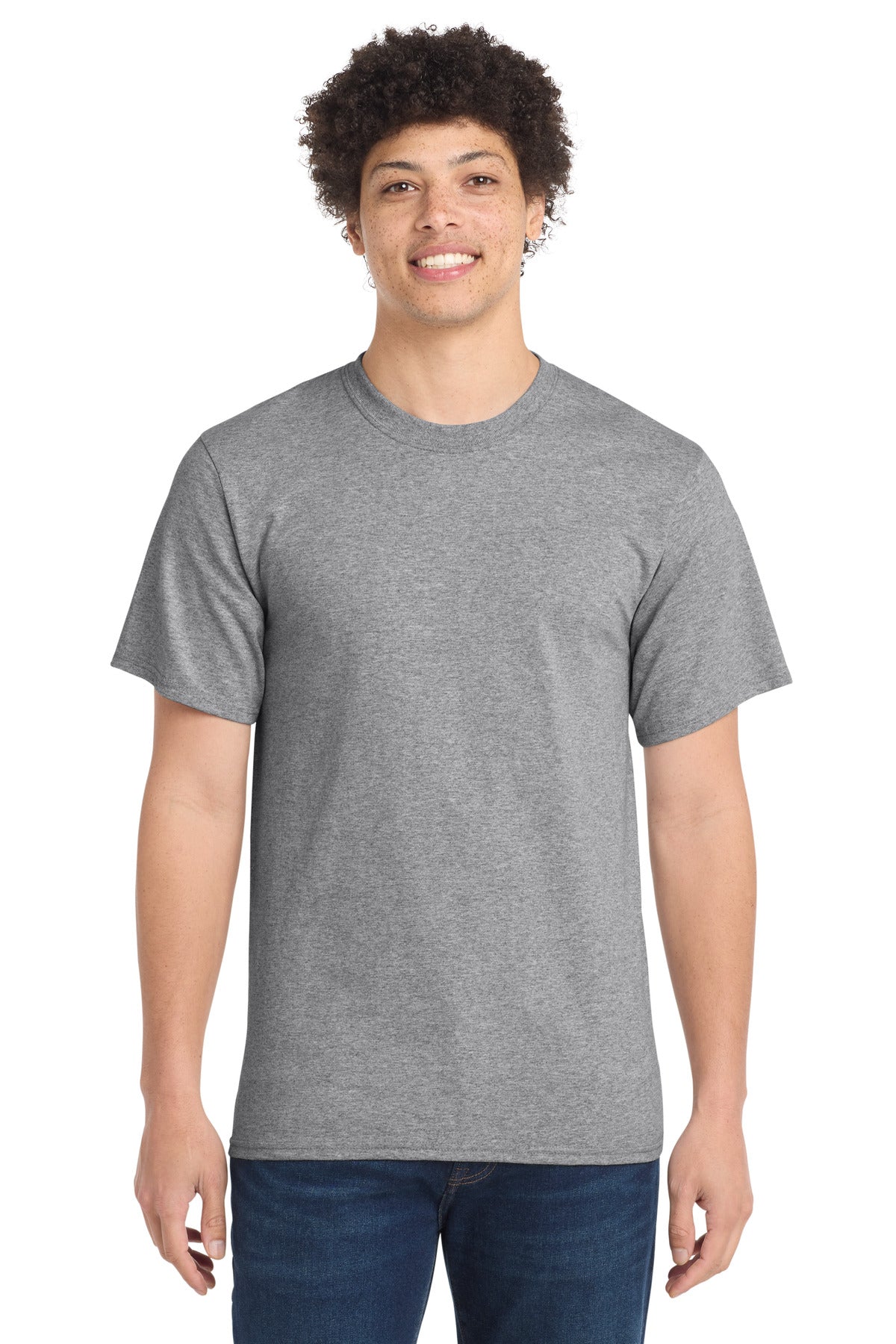 Port & Co Essential Tee. PC61 in Athletic Heather