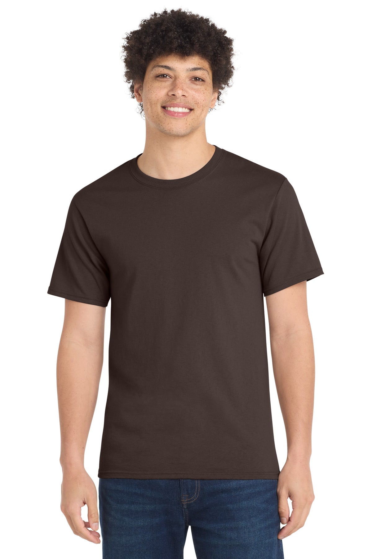 Port & Co Essential Tee. PC61 in Brown