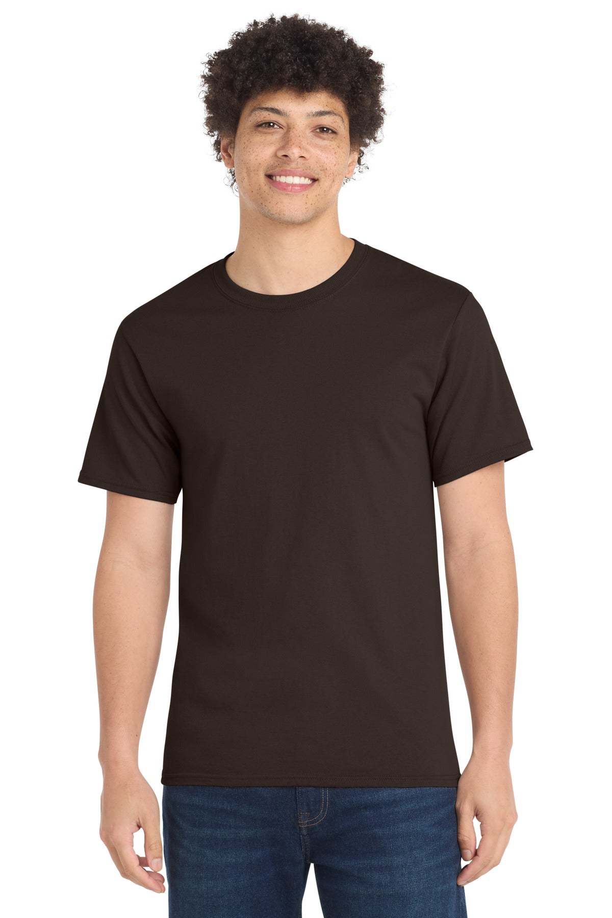 Port & Co Essential Tee. PC61 in Dark Chocolate Brown