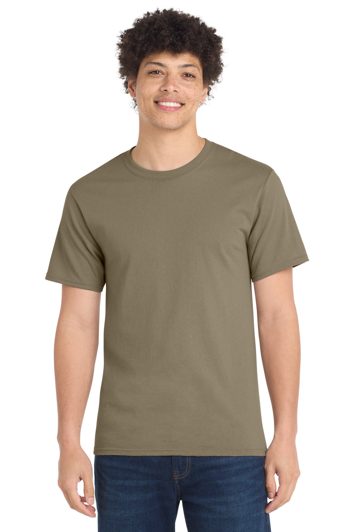 Port & Co Essential Tee. PC61 in Dusty Brown