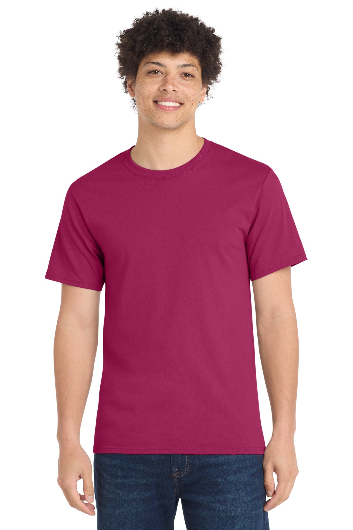 Port & Co Essential Tee. PC61 in Flush Pink