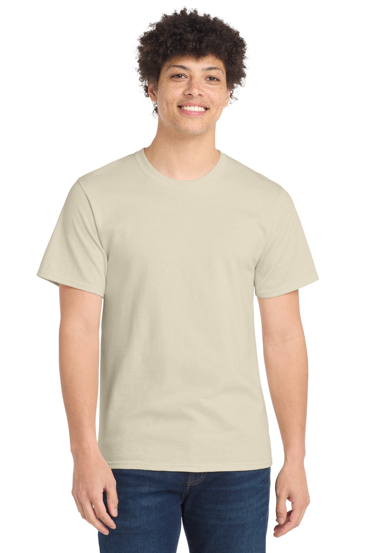 Port & Co Essential Tee. PC61 in Natural