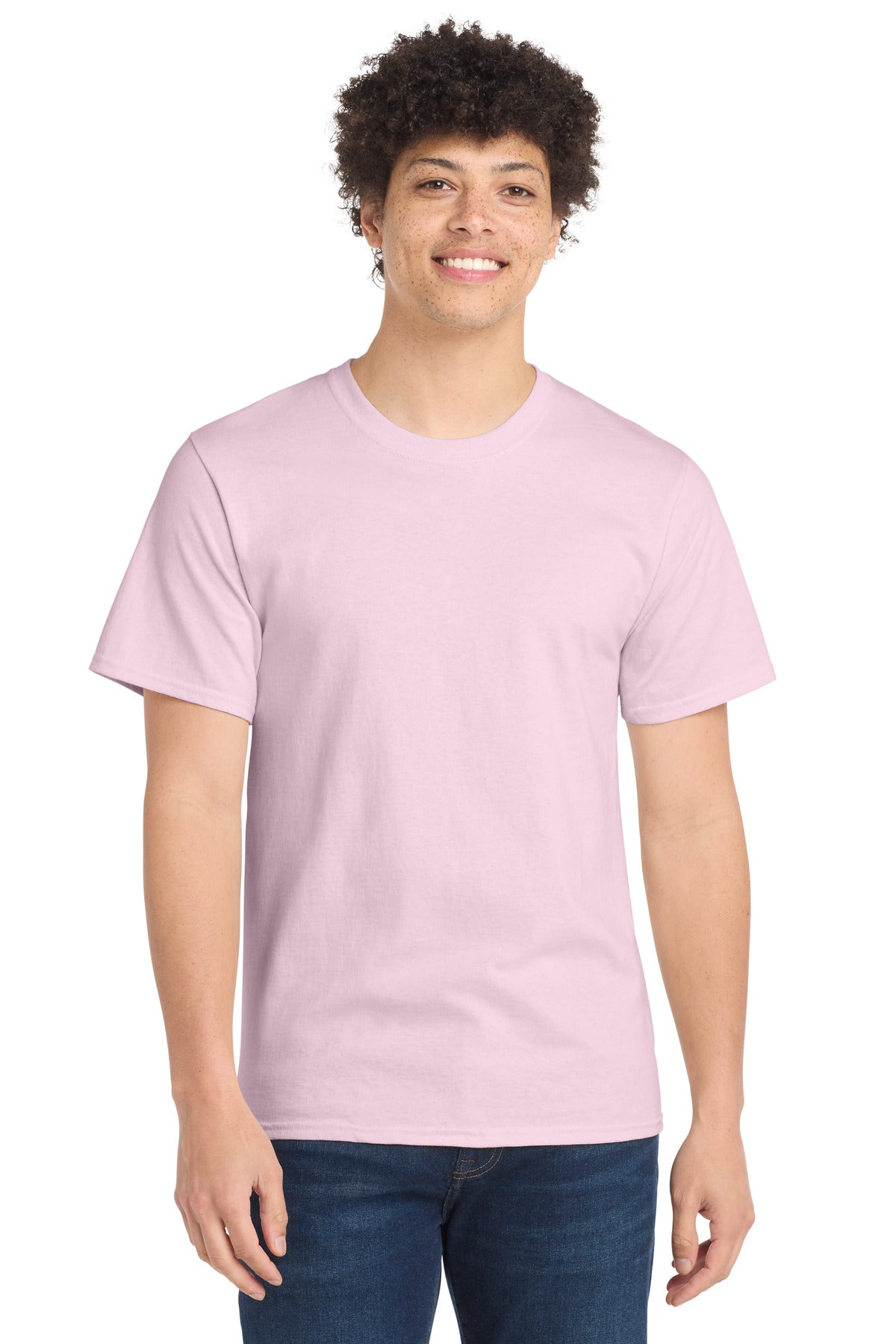 Port & Co Essential Tee. PC61 in Pale Pink